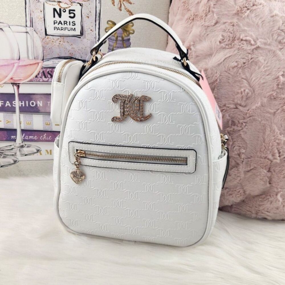{Juicy Couture} White Faux Leather {Backpack}